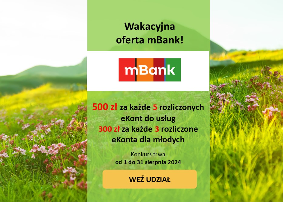 Wystrzałowa oferta mBanku! Promuj eKonta osobiste i zgarnij ekstra premię