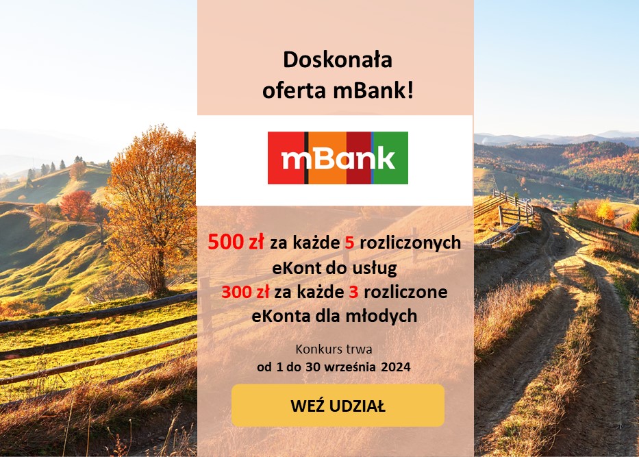 Doskonała oferta mBanku! Promuj eKonta osobiste i zgarnij ekstra premię