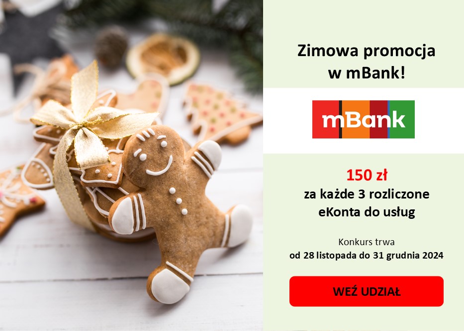 Zimowa oferta mBanku! Promuj eKonto do usług i zgarnij ekstra premię