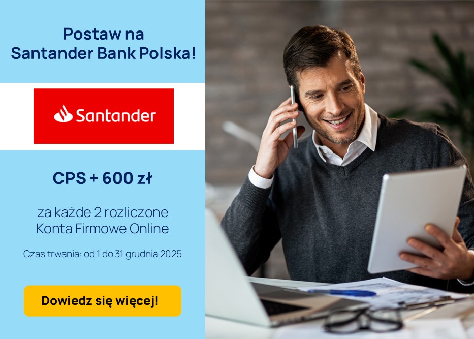 W grudniu promuj Konto Firmowe Online. Zyskaj wysoki CPS oraz bonus konkursowy 600 zł za 2 rozliczone konta
