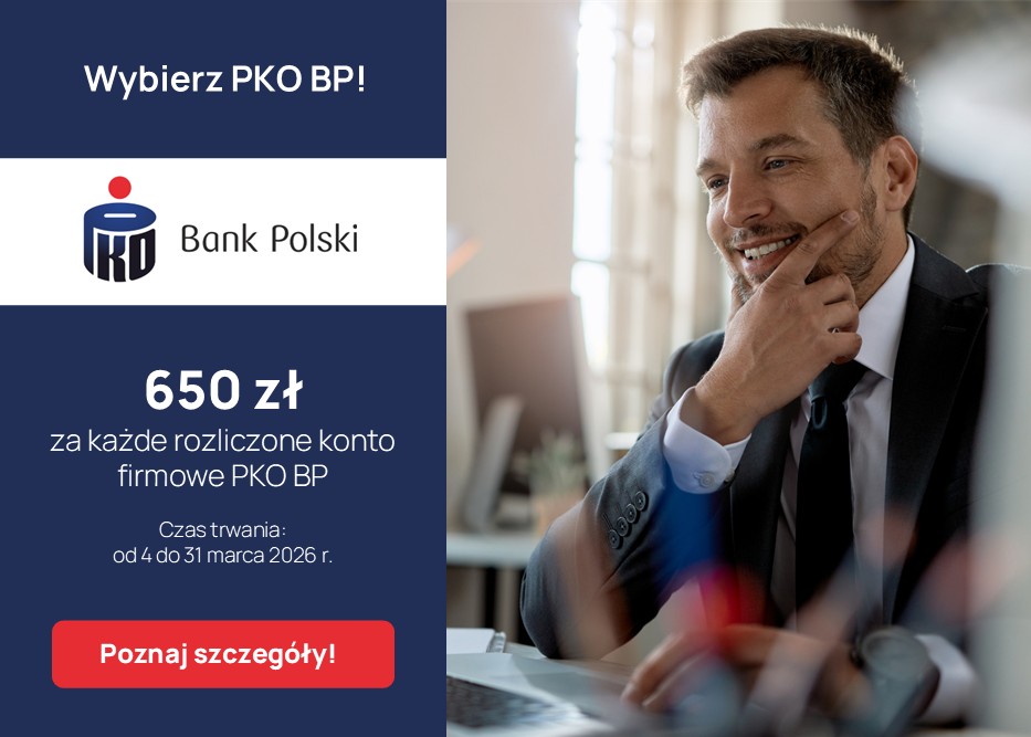 W marcu postaw na PKO BP. Zyskaj konkursowy bonus 500 zł za każde rozliczone Konto Firmowe
