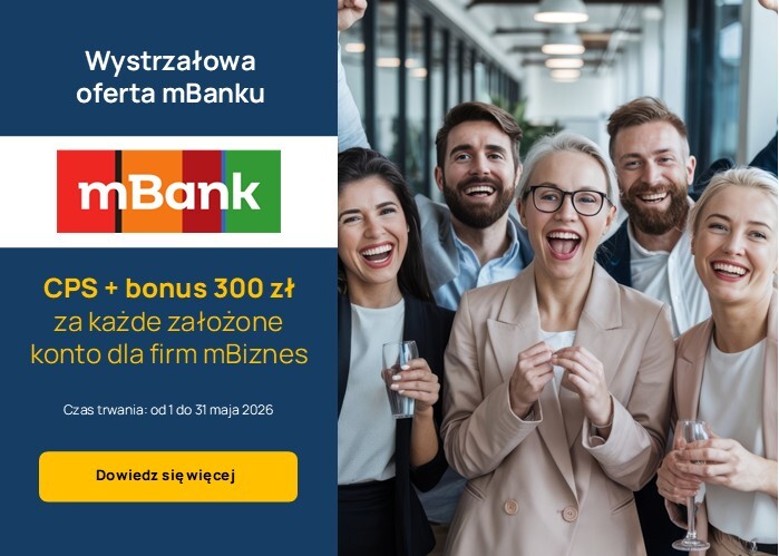 W maju postaw na mBank. Zyskaj konkursowy bonus 300 zł za każde konto firmowe