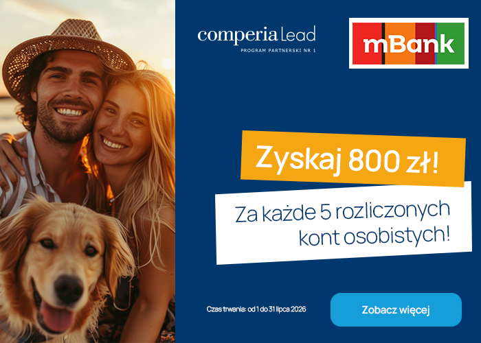 Lato z mBankiem. Odbierz 800 zł za każde 5 rozliczonych kont osobistych