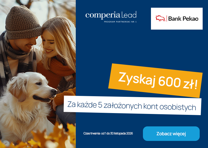 Listopad pod znakiem Banku Pekao S.A. Zgarnij aż 600 zł za każde 5 założonych kont osobistych